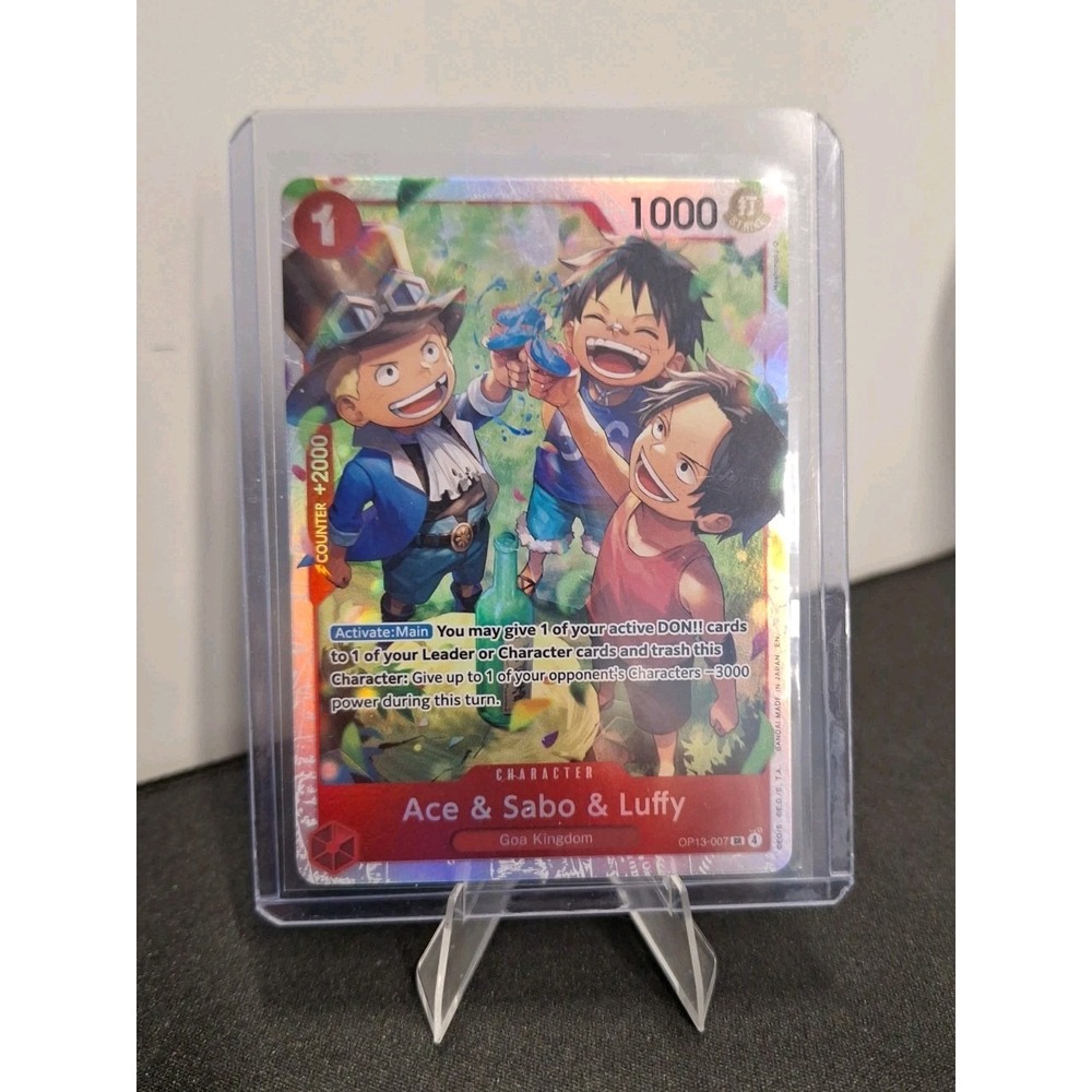 One Piece Ace & Sabo &‎ Monkey Luffy OP13-007 SR Foil English TCG